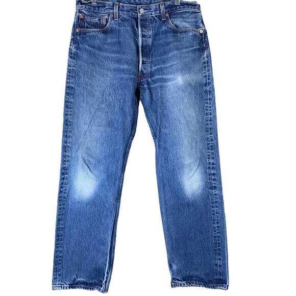 Vintage Levis 501xx Jeans Button Fly 34x30 Light Medium Wash Denim